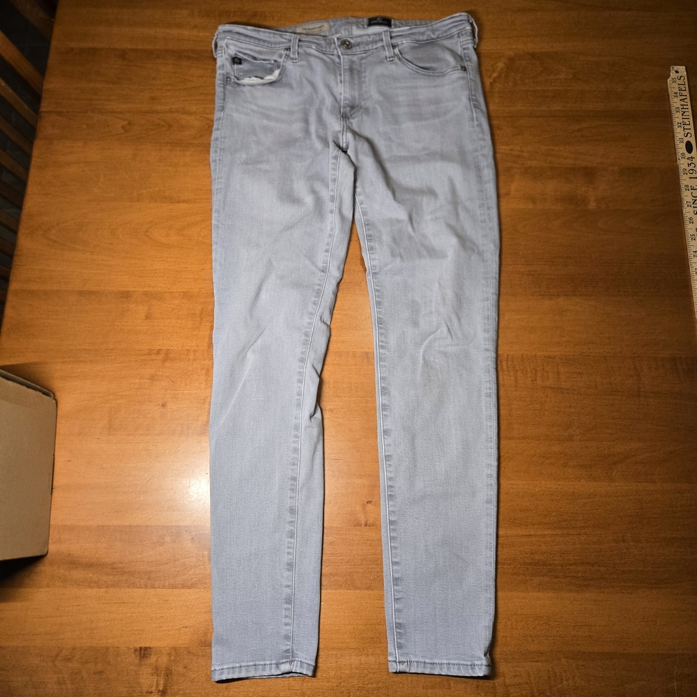 Ag Adriano Goldschmied Light Grey Ankle Jeans